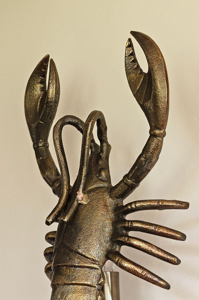 Applique murale homard effet laiton