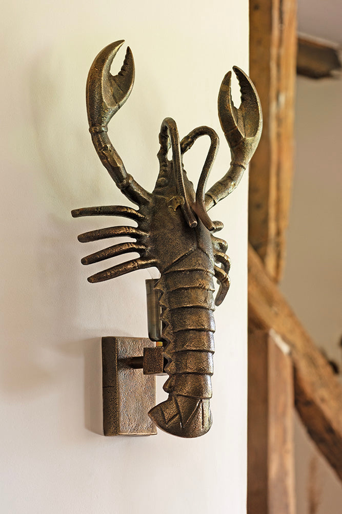 Applique murale homard effet laiton