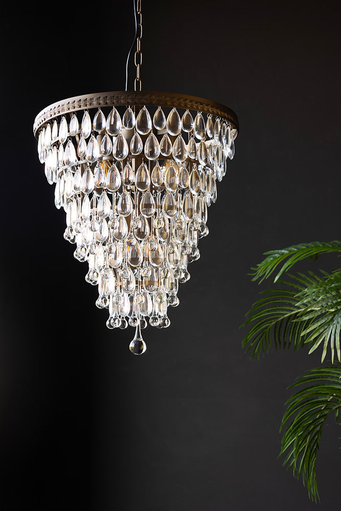 Lustre à gouttes de cristal