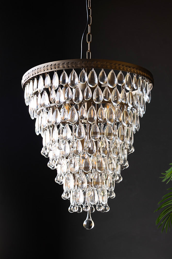 Lustre à gouttes de cristal