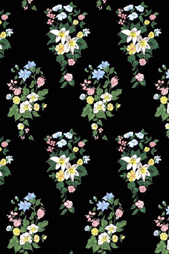 Papier peint noir JoJo & Trixie Floral New York - ARRÊTÉ