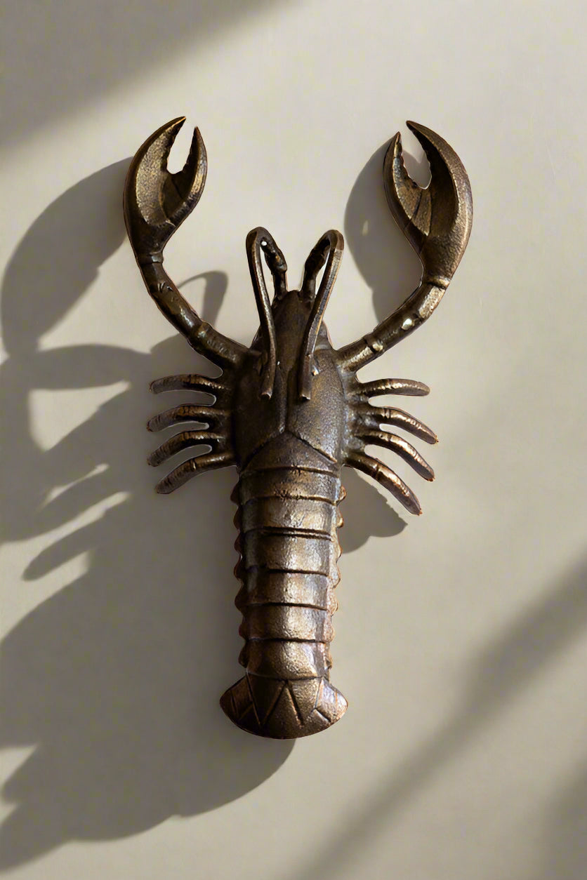 Applique murale homard effet laiton