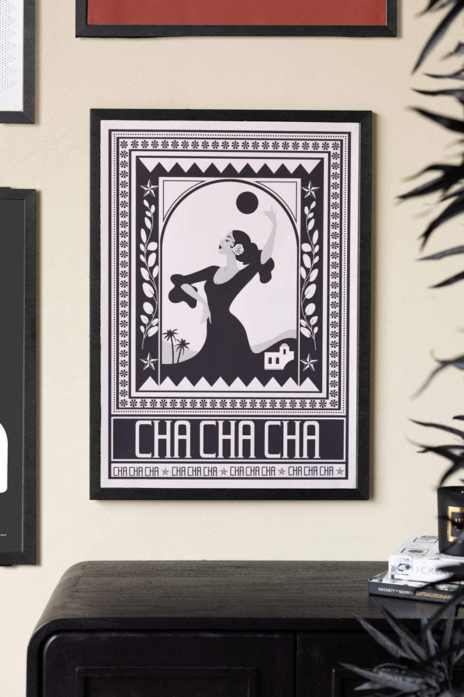 Impression d'art Cha Cha A2 en noir - Disponible en 4 options