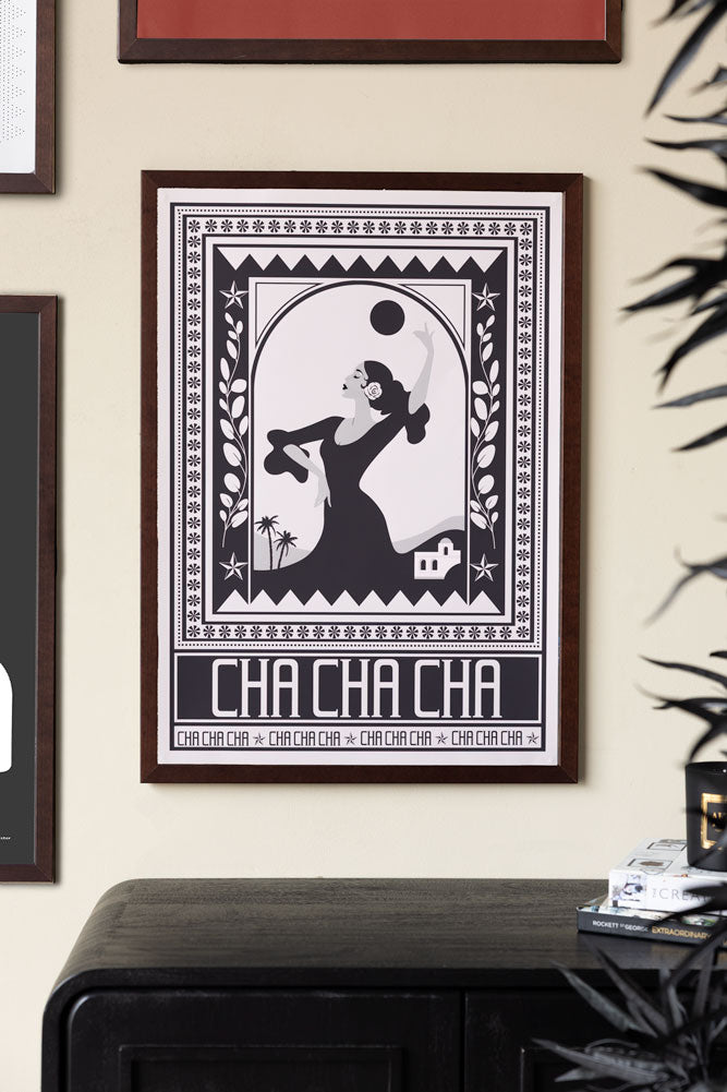 Impression d'art Cha Cha A2 en noir - Disponible en 4 options