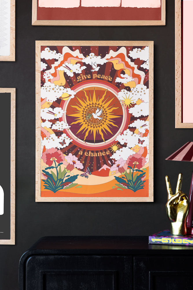 Impression d'art A2 « Donnez une chance à la paix » - Disponible en 4 options