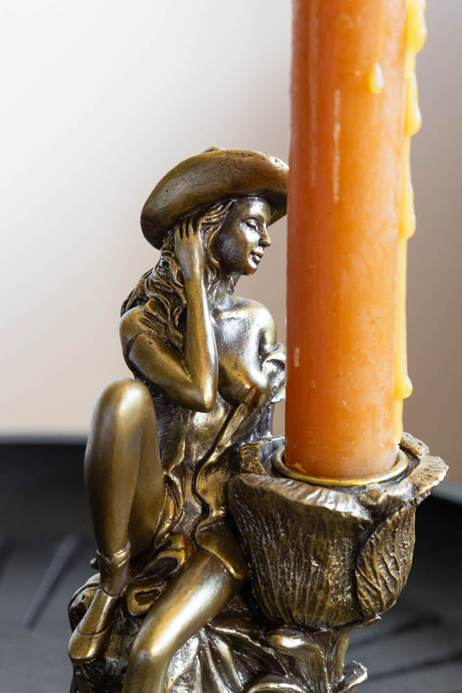 Bougeoir Cowgirl doré