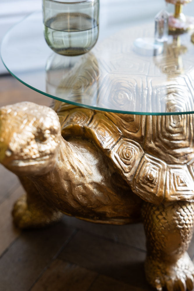 Table d'appoint tortue dorée