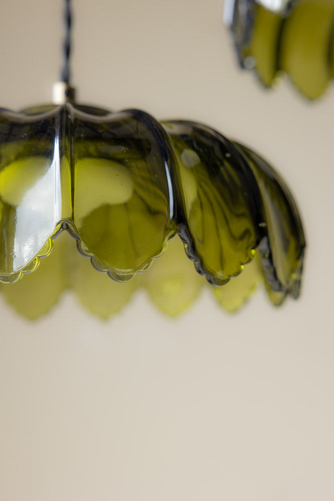 Lumière de palmier de l'île déserte en grappe dorée et verte