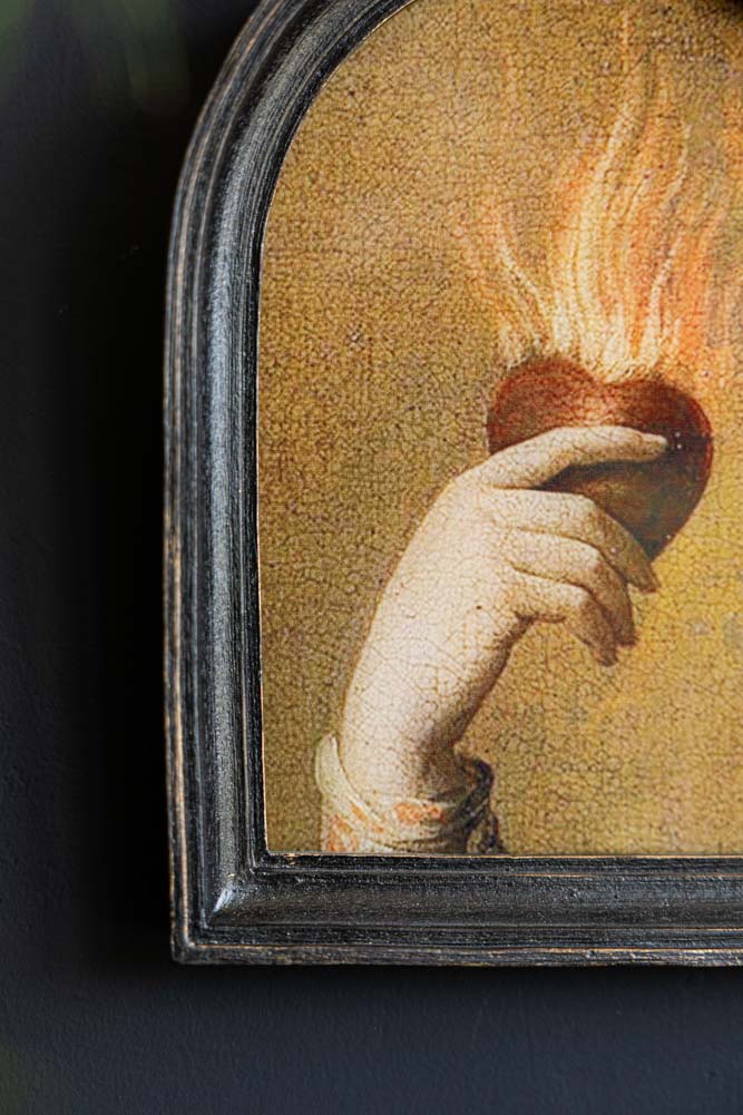 Art mural encadré « Cœur en feu »