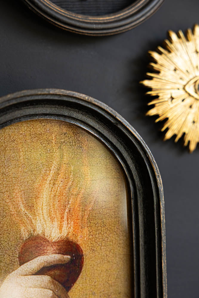 Art mural encadré « Cœur en feu »
