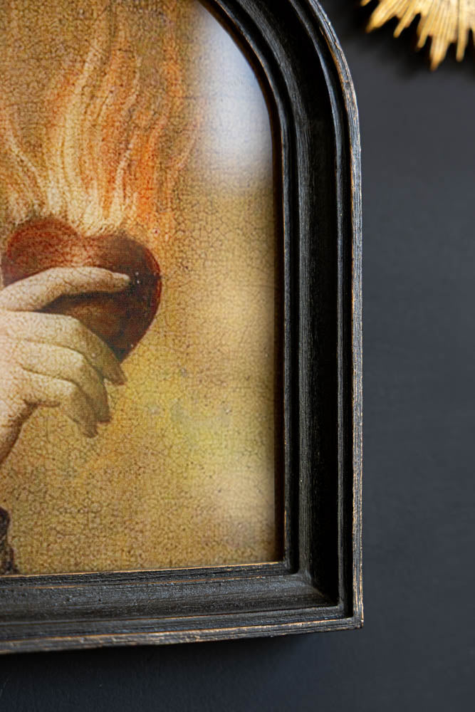 Art mural encadré « Cœur en feu »
