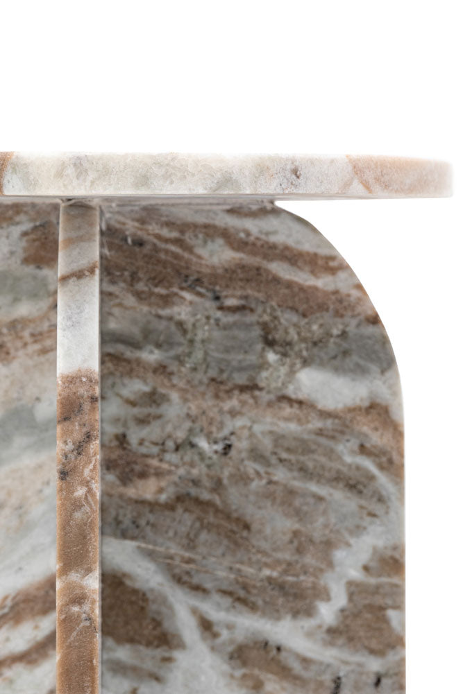 Table d'appoint ronde en marbre blanc