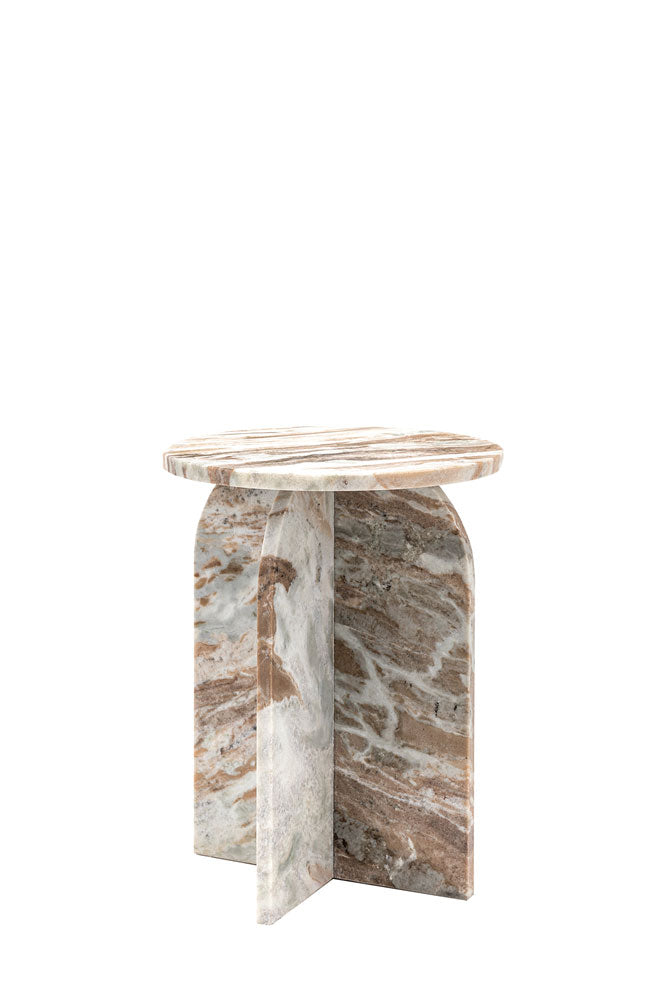 Table d'appoint ronde en marbre blanc