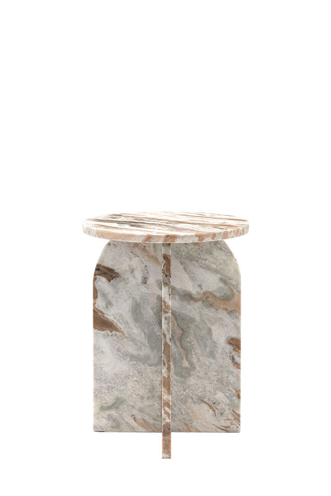 Table d'appoint ronde en marbre blanc