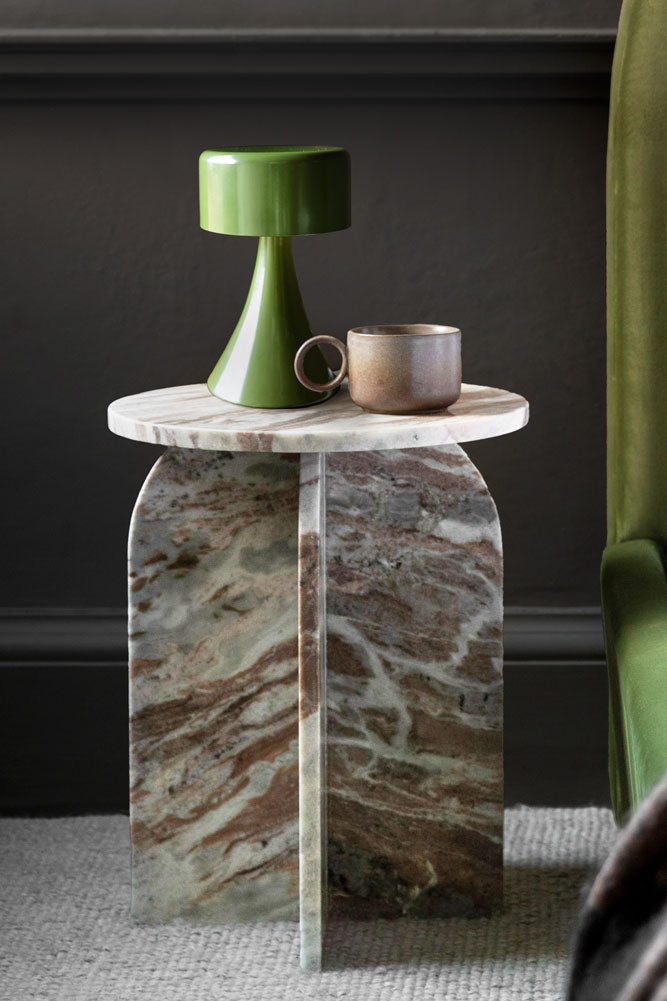 Table d'appoint ronde en marbre blanc
