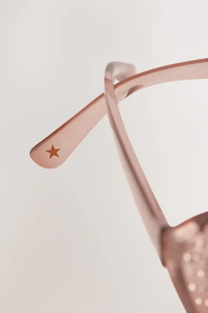 Lunettes de soleil à monture rose et strass