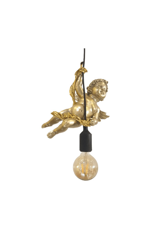 Suspension de plafond originale en forme de chérubin doré
