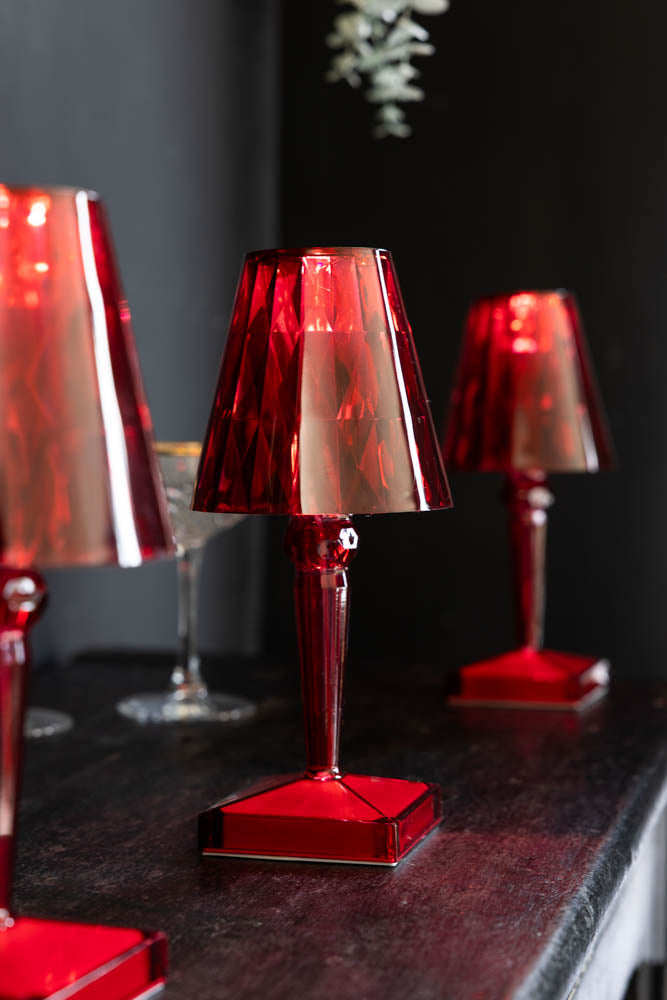 Lampe de table rechargeable rouge à intensité variable