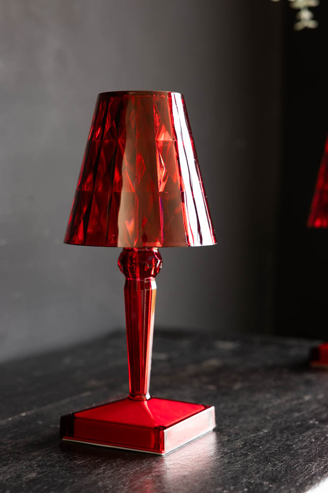 Lampe de table rechargeable rouge à intensité variable