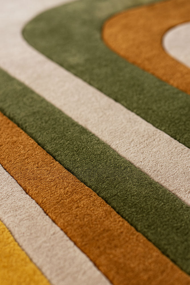 Le tapis rétro Romy vert - Disponible en 3 tailles