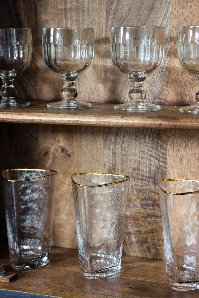 Verre highball organique avec bord doré