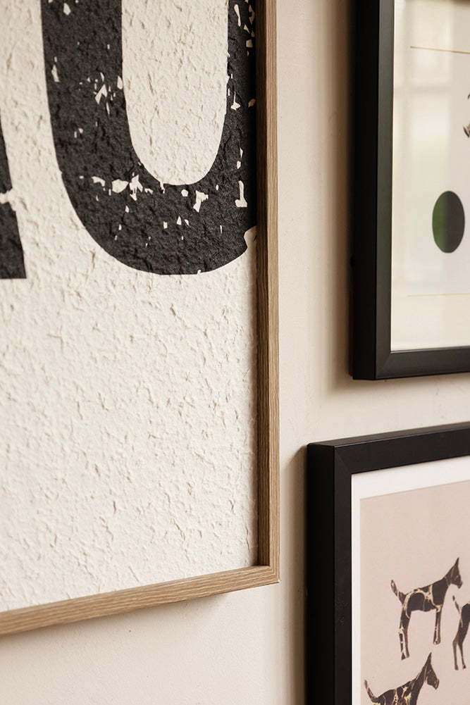 Décoration murale encadrée « Ciao » en noir et blanc