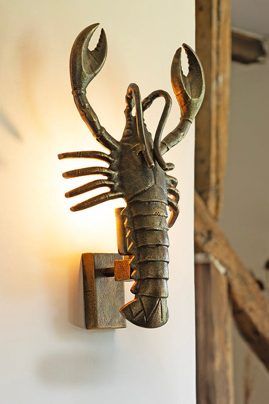 Applique murale homard effet laiton