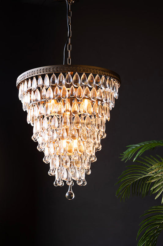 Lustre à gouttes de cristal