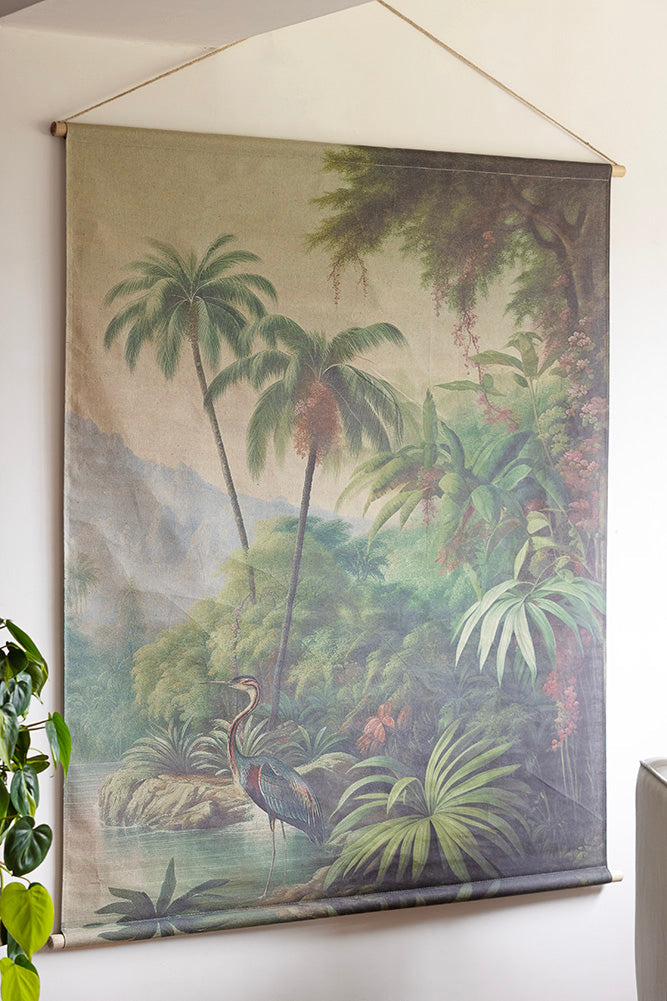 Grande décoration murale de forêt tropicale