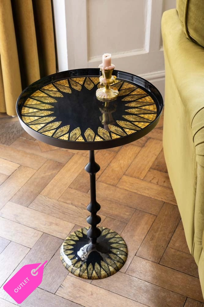 Table d'appoint Art déco noire et dorée - ÉCHANTILLON