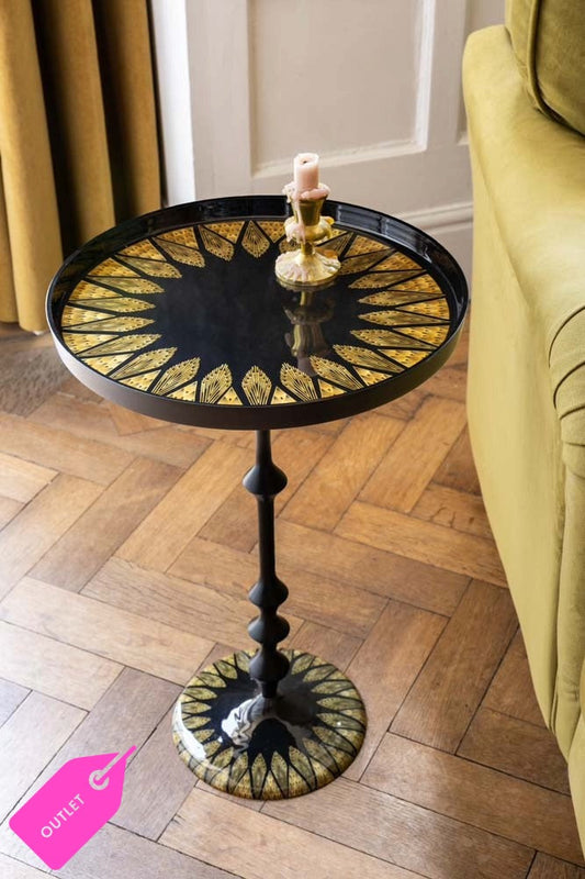 Table d'appoint Art déco noire et dorée - ÉCHANTILLON