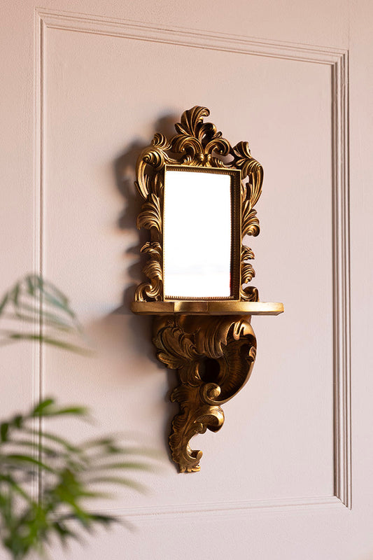Étagère murale décorative avec miroir