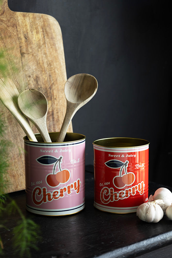 Lot de 2 boîtes de rangement de cuisine rétro en cerisier