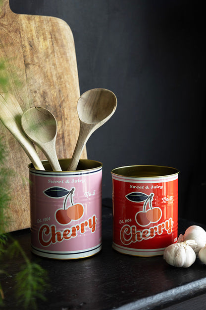 Lot de 2 boîtes de rangement de cuisine rétro en cerisier