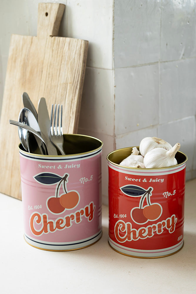 Lot de 2 boîtes de rangement de cuisine rétro en cerisier