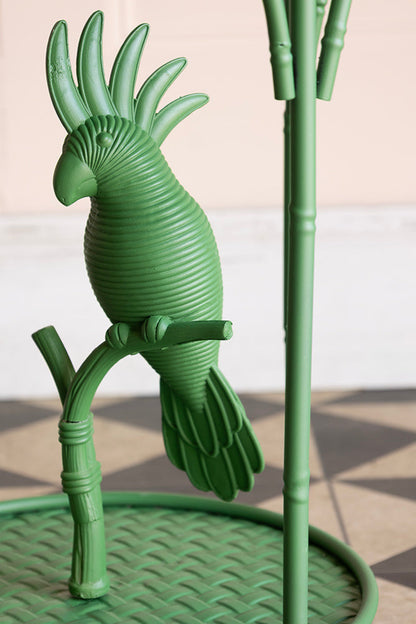 Table d'appoint perroquet vert tropical