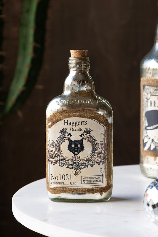 Bouteille en verre ornementale occulte de style vintage