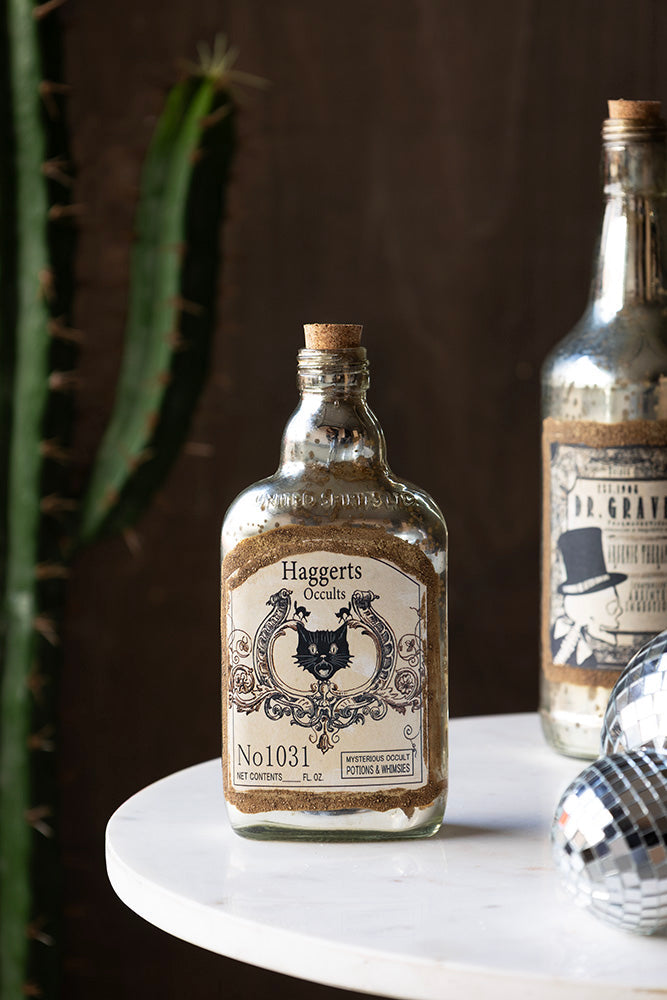 Bouteille en verre ornementale occulte de style vintage