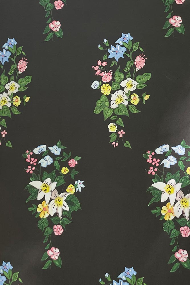Papier peint noir JoJo &amp; Trixie Floral New York - ARRÊTÉ
