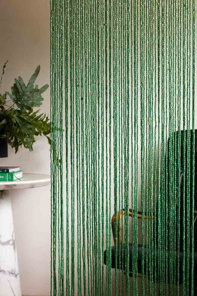 Rideau de perles en vert