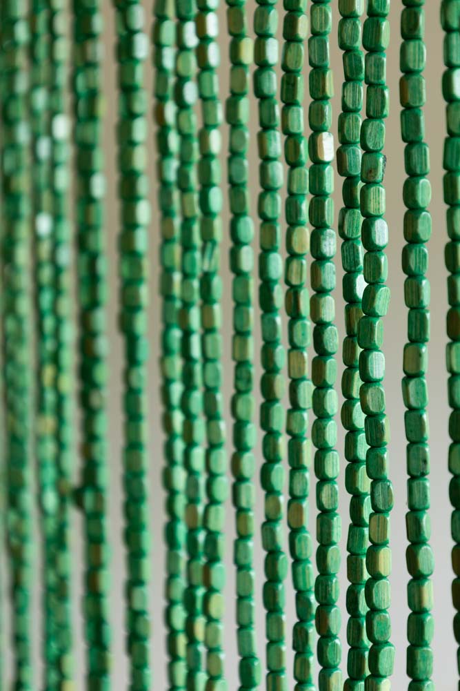 Rideau de perles en vert