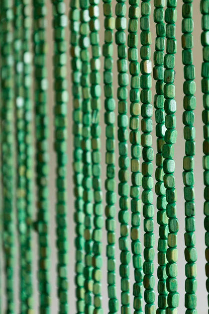 Rideau de perles en vert