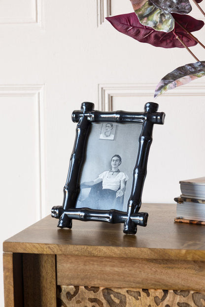 Cadre photo effet bambou noir