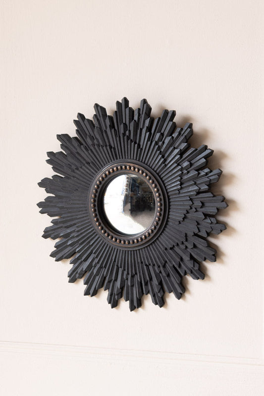 Miroir convexe traditionnel noir Starburst