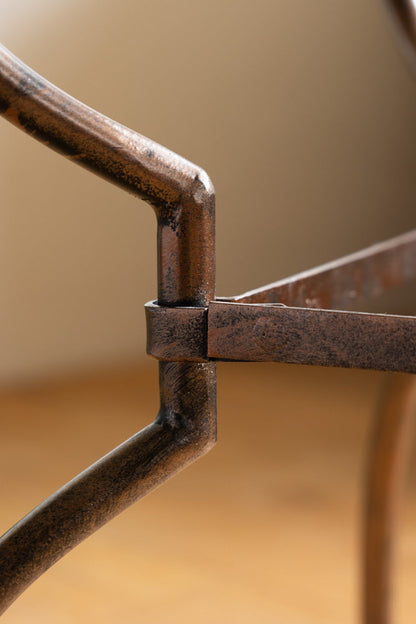 Table d'appoint d'échecs effet bronze