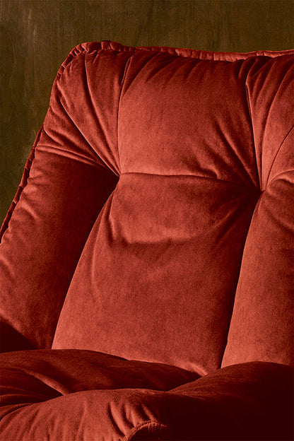 Chaise pivotante en velours orange brûlé
