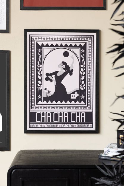 Impression d'art Cha Cha A2 en noir - Disponible en 4 options
