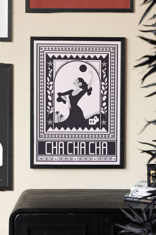 Impression d'art Cha Cha A2 en noir - Disponible en 4 options