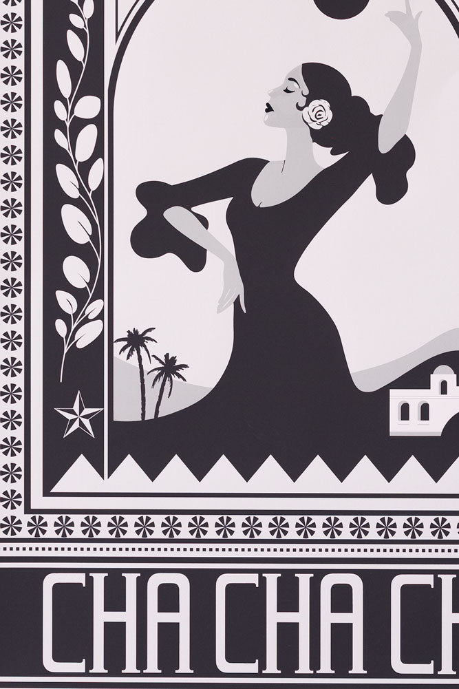 Impression d'art Cha Cha A2 en noir - Disponible en 4 options