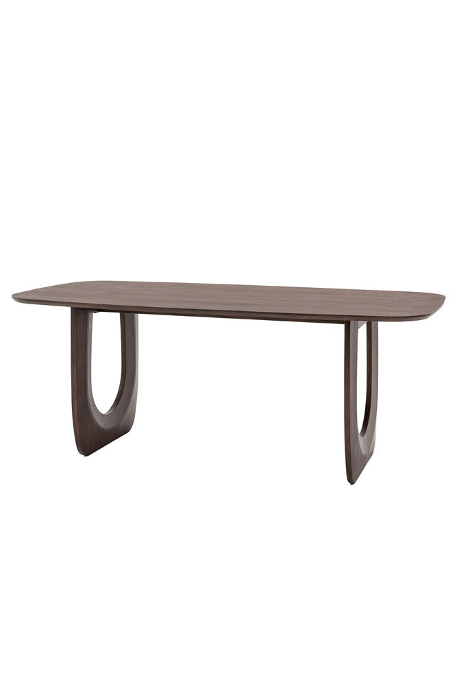 Table à manger courbée en bois de manguier